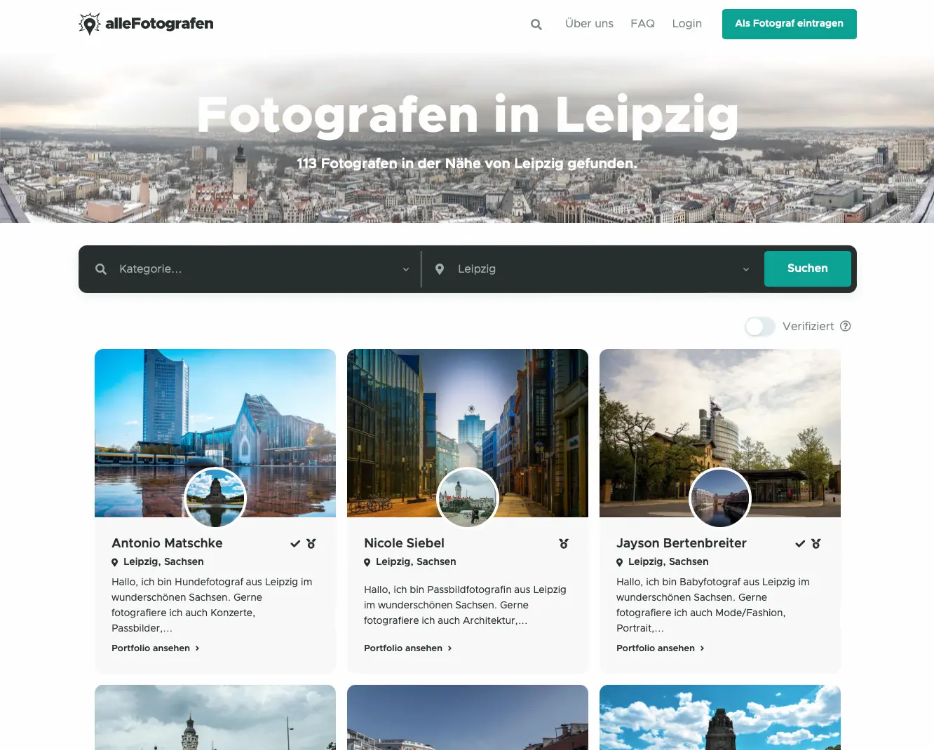 alleFotografen Fotografensuche