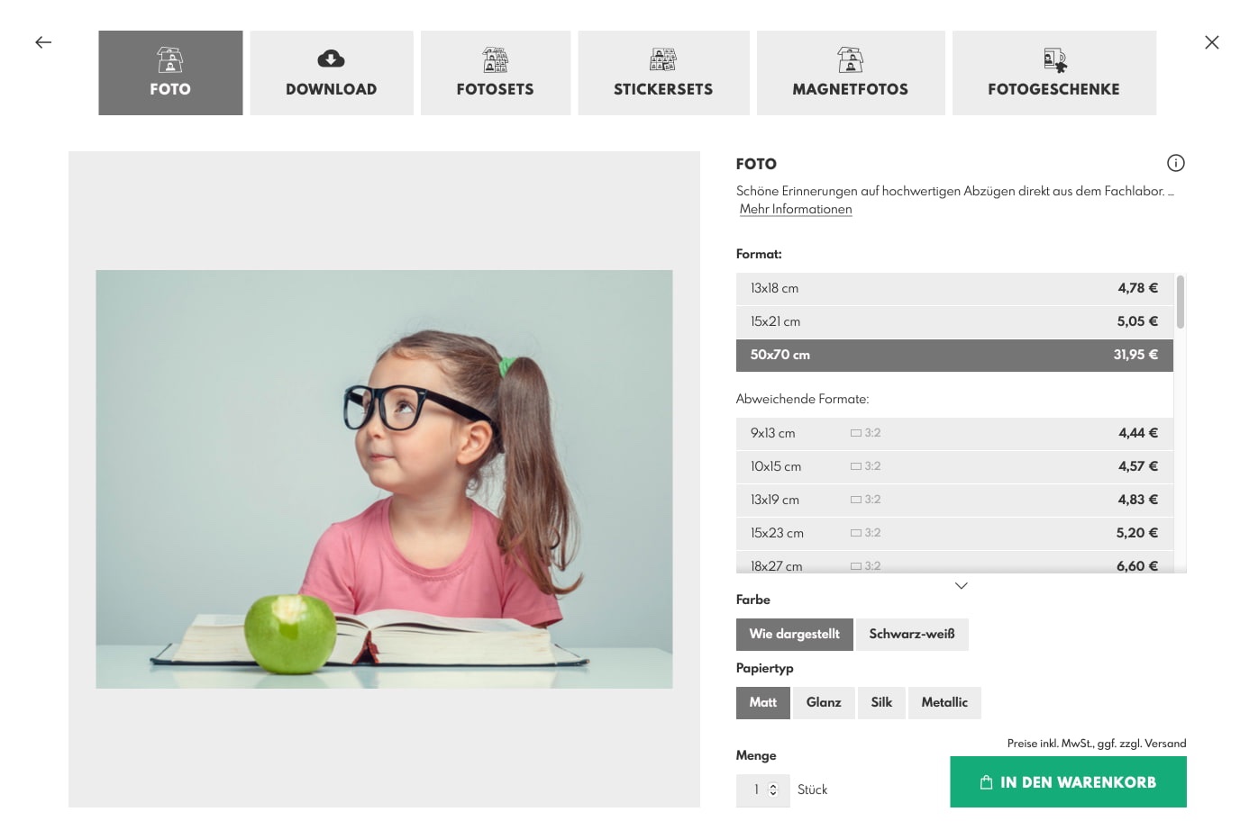 Vorschau des Pictrs Shopdesigners im Demoshop