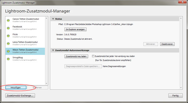 Schritt 4 - Plugin zu Lightroom hinzufügen